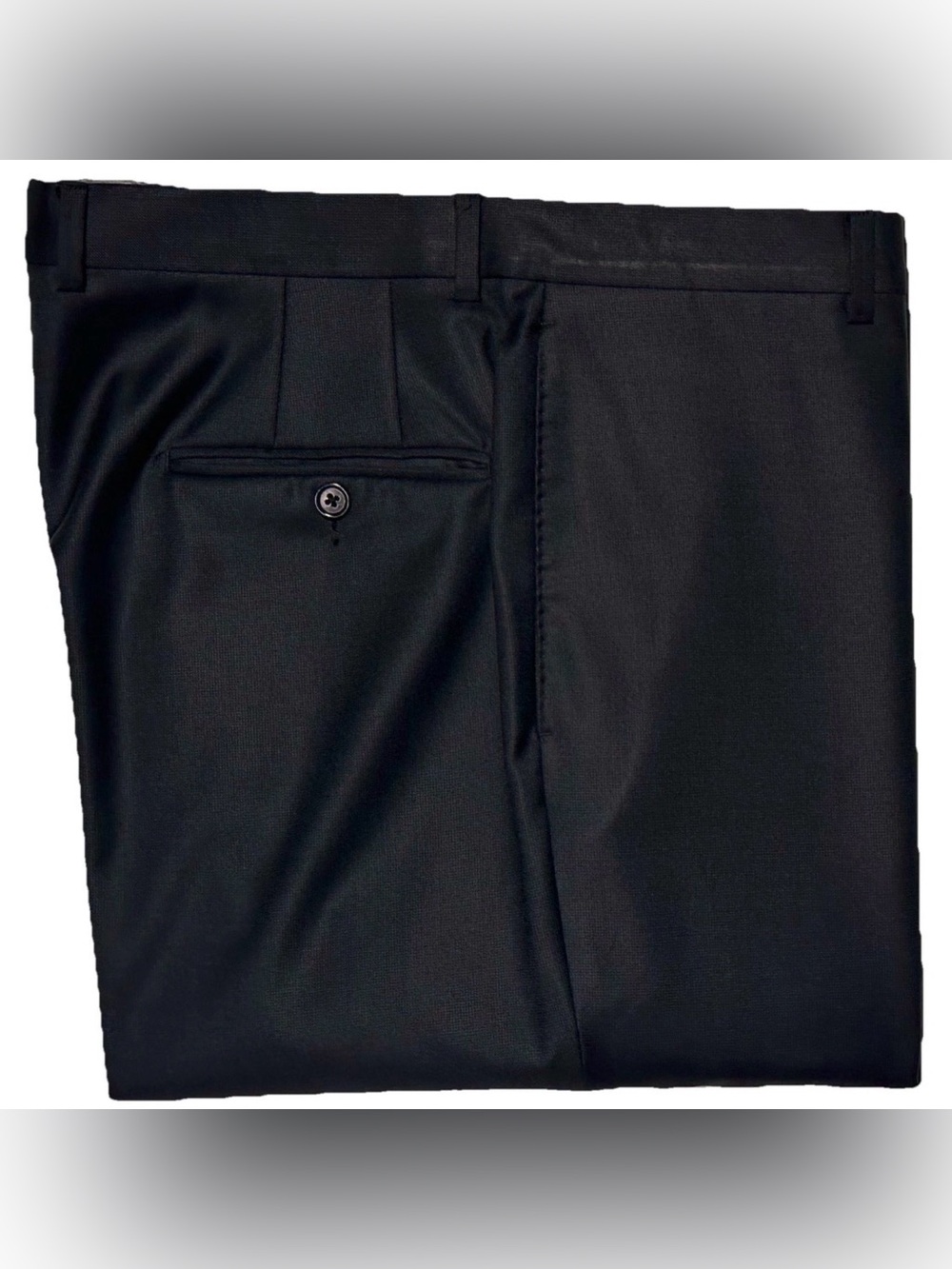 HICKEY FREEMAN DRESS PANTS 37 CUSTOM BESPOKE SOLID NAVY SUPER 150’S